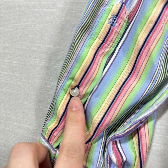 Robert Graham Shirt Mens Colorful Button Up Large Embroidered Striped Floral - Picture 16 of 16